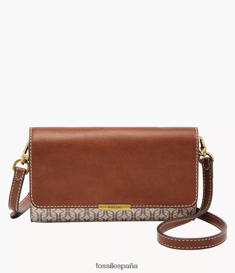 bolsa 804XJ4884 marrón claro mujer Fossil cartera cruzada jori