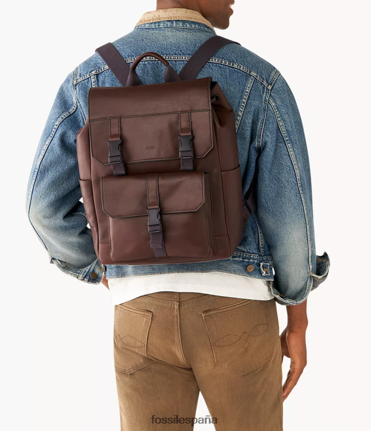 bolsa 804XJ41644 marron oscuro mujer Fossil mochila weston