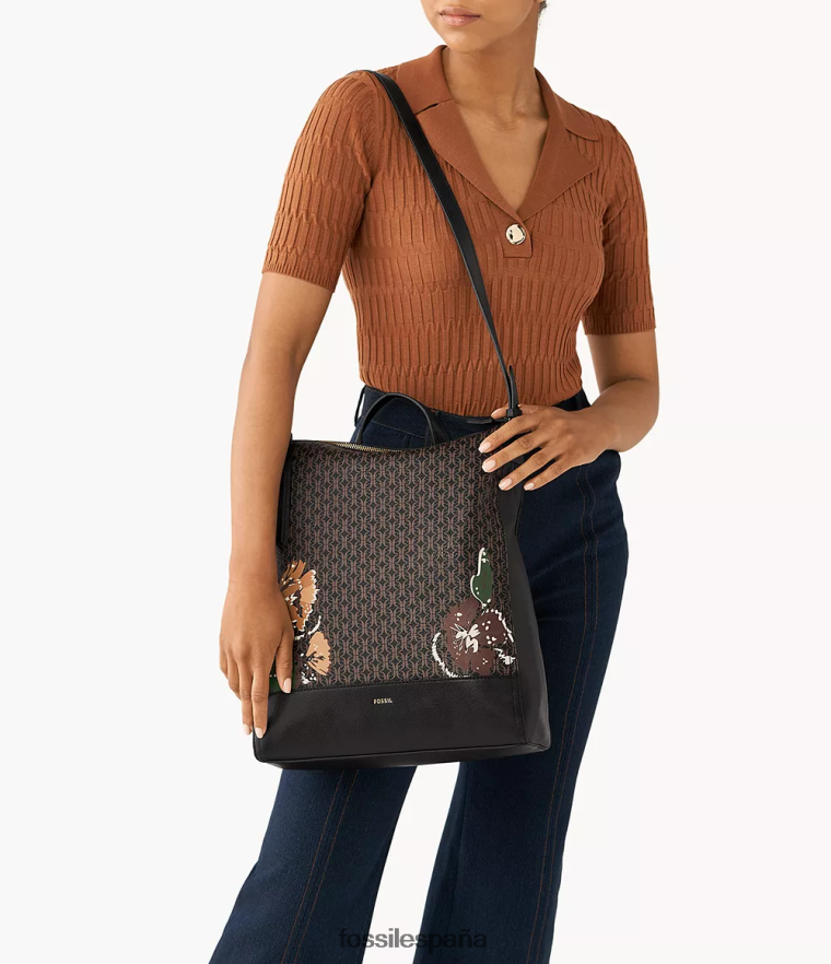 bolsa 804XJ4492 negro mujer Fossil mochila convertible elina