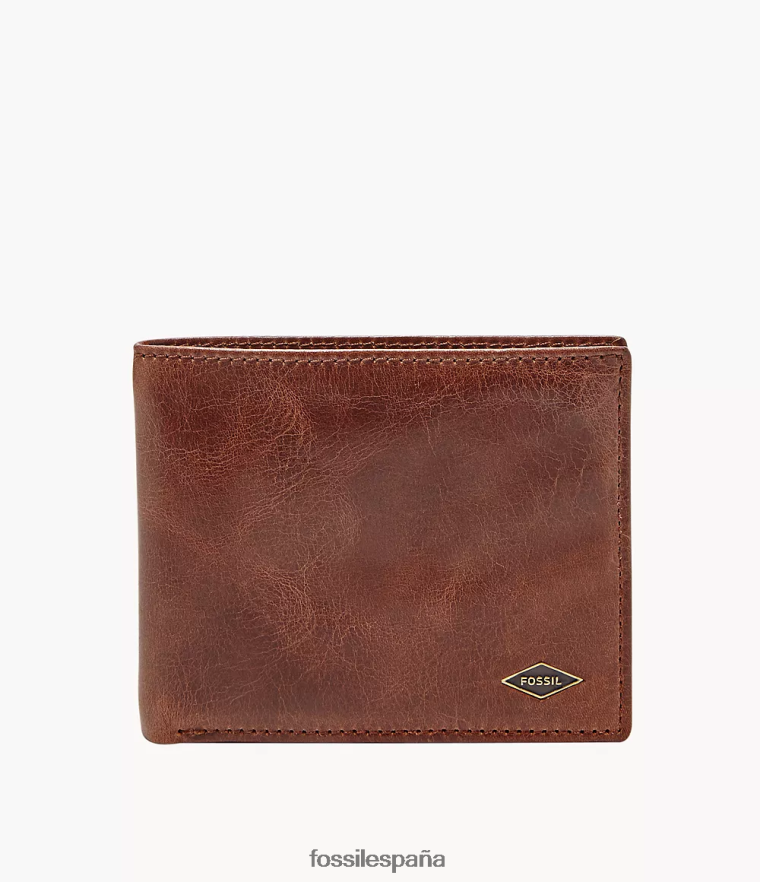 billetera 804XJ41665 marrón hombres Fossil ryan rfid flip id plegable