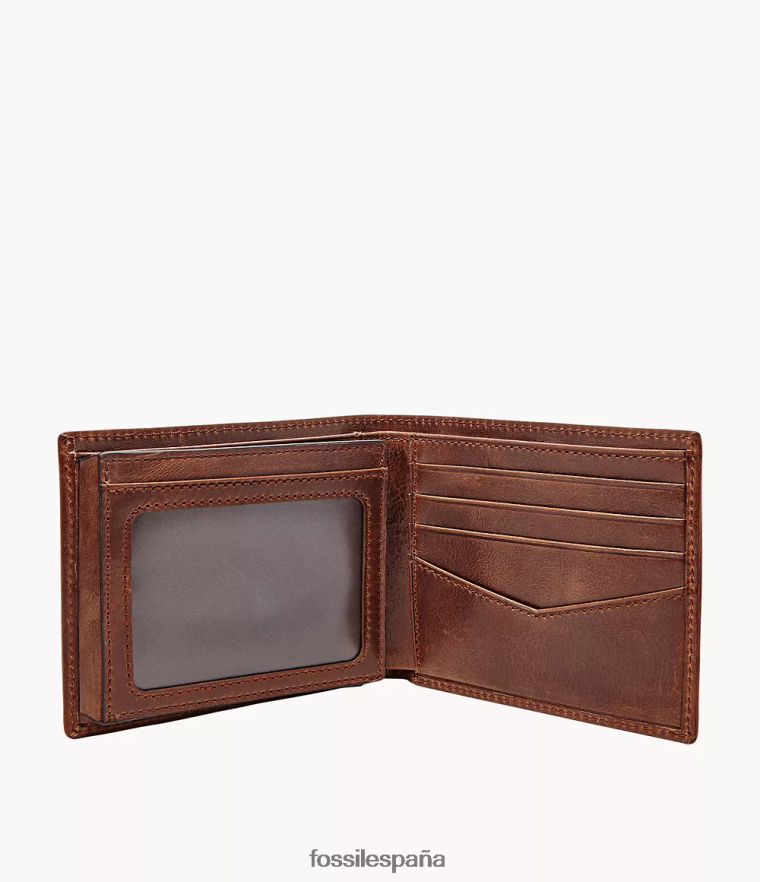 billetera 804XJ41665 marrón hombres Fossil ryan rfid flip id plegable