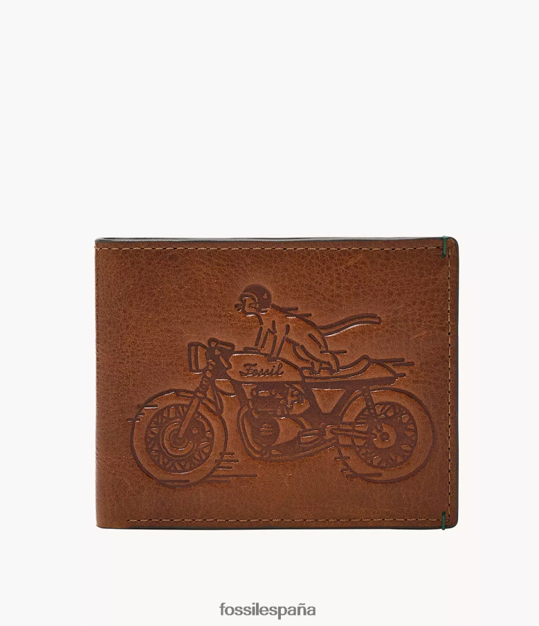 billetera 804XJ41667 marrón hombres Fossil bronson plegable con identificación