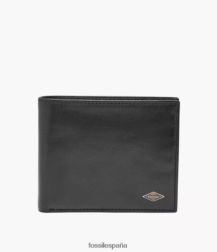 billetera 804XJ41674 negro hombres Fossil Cartera plegable con bolsillo para monedas grande con RFID Ryan