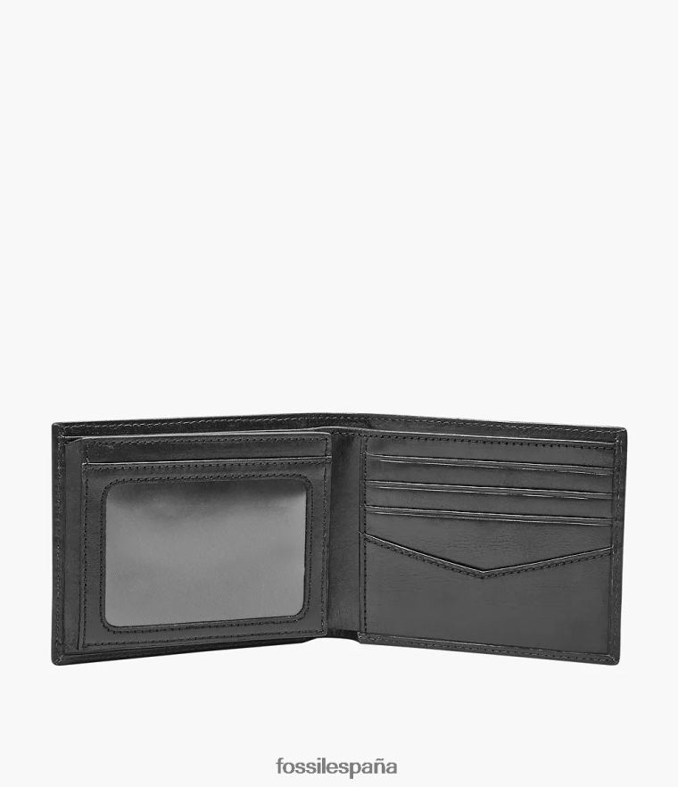 billetera 804XJ41688 negro hombres Fossil ryan rfid flip id plegable