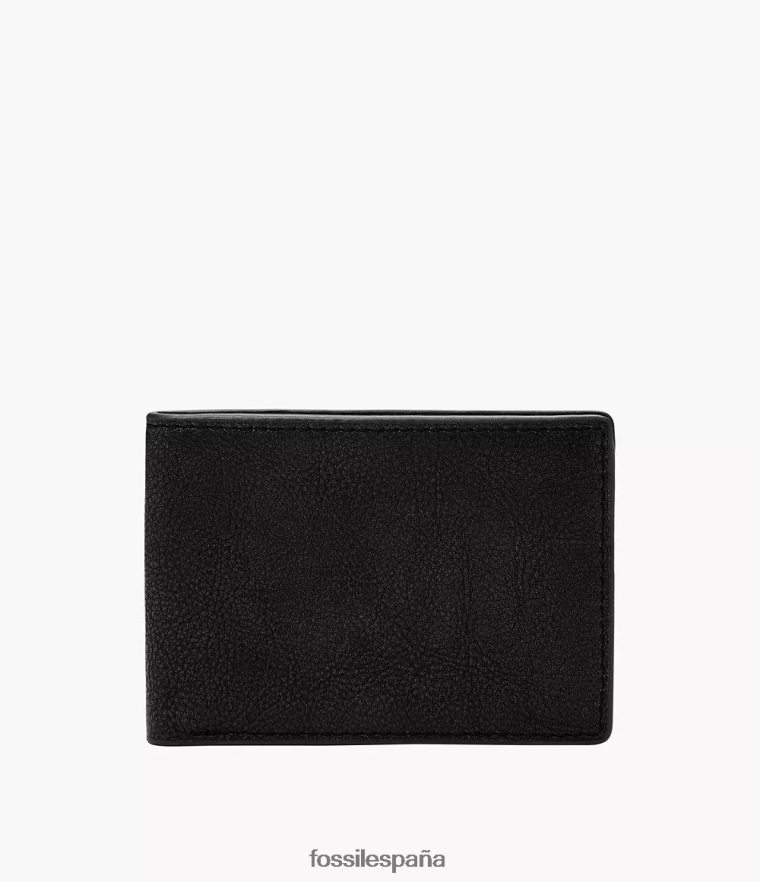 billetera 804XJ41692 negro hombres Fossil cartera plegable con bolsillo delantero steven