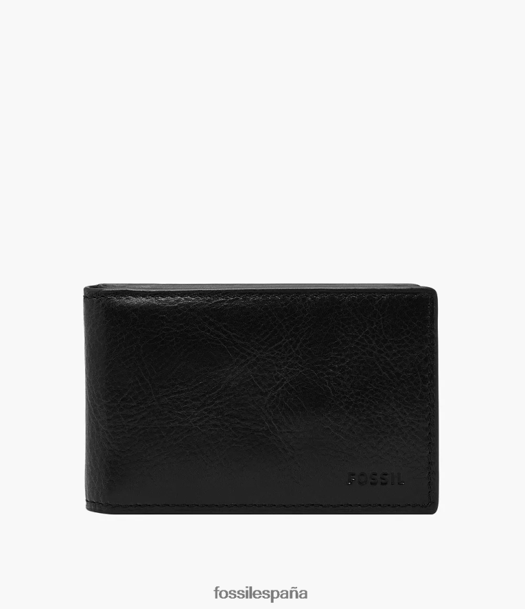billetera 804XJ41694 negro hombres Fossil plegable con bolsillo delantero andrew