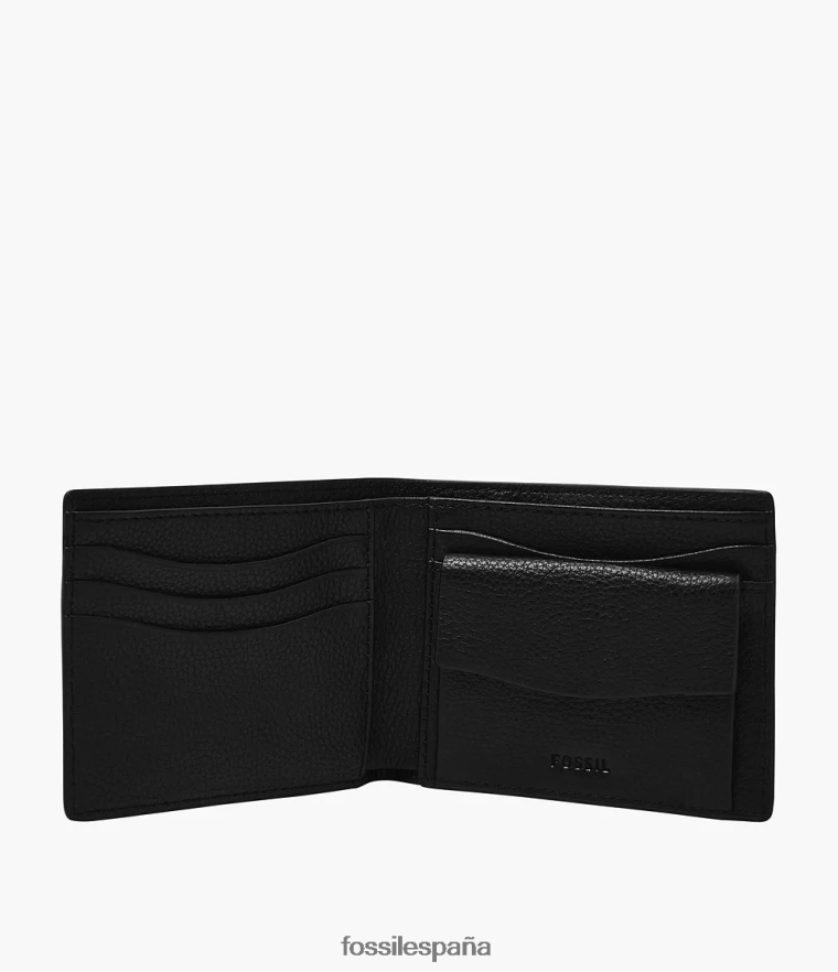 billetera 804XJ41705 negro hombres Fossil anderson monedero plegable