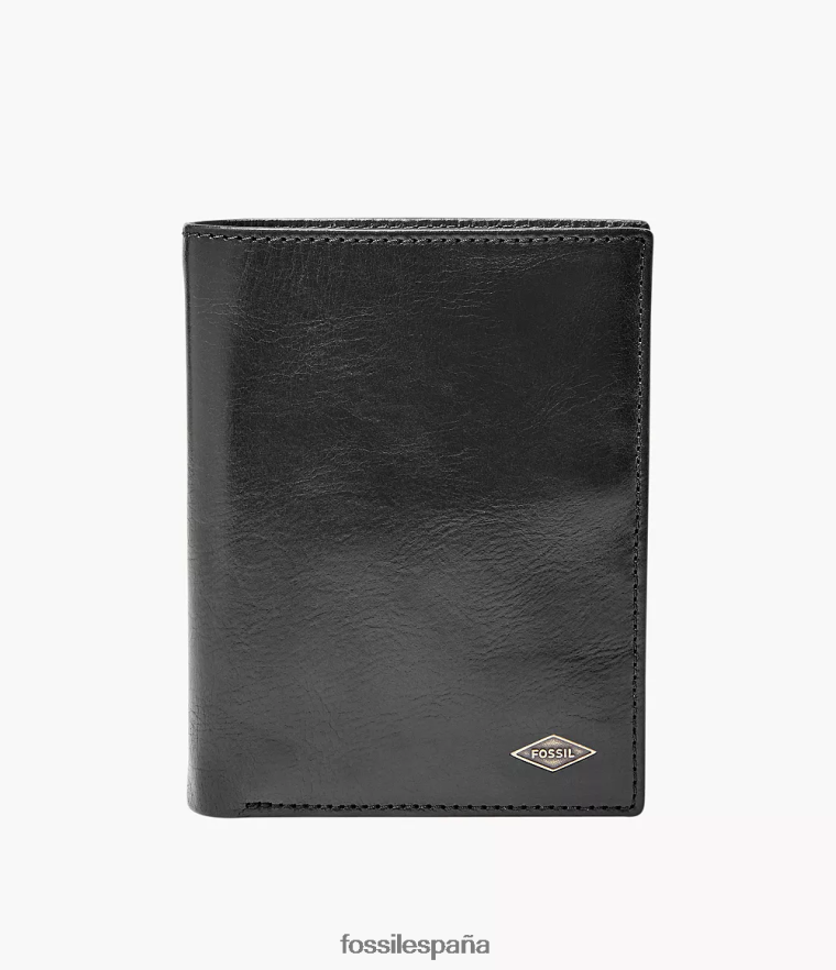 billetera 804XJ41812 negro hombres Fossil combinación internacional ryan rfid