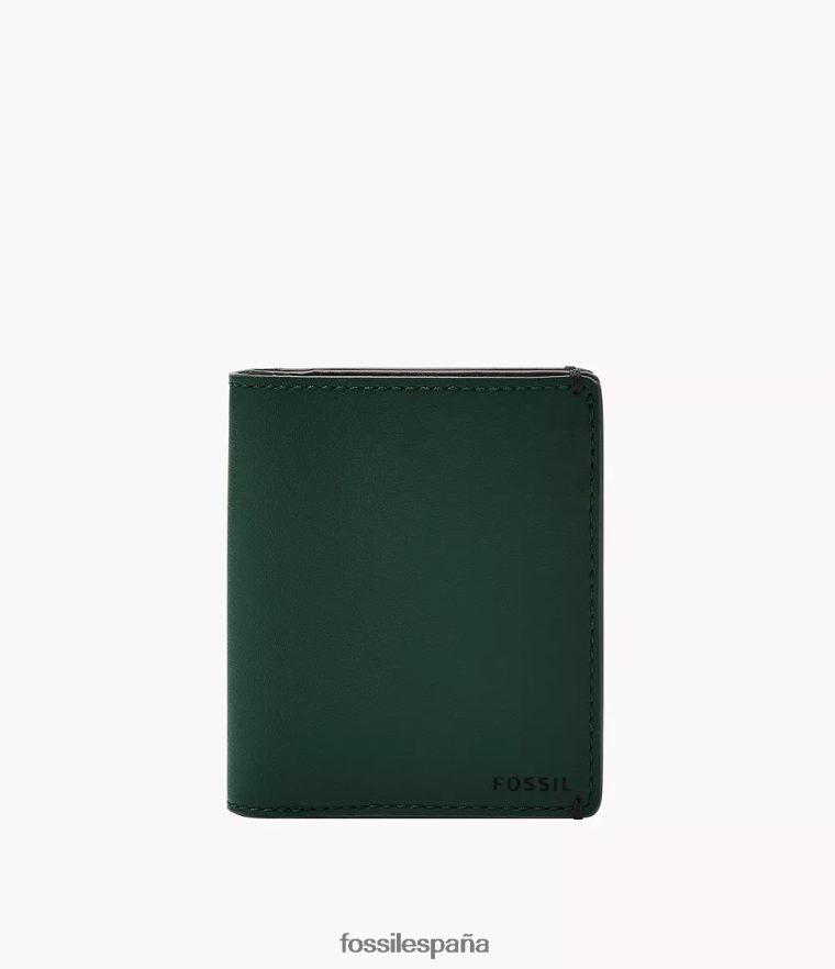billetera 804XJ41827 verde hombres Fossil plegable con bolsillo delantero Joshua