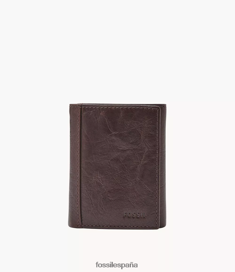 billetera 804XJ41755 marrón hombres Fossil neel triple