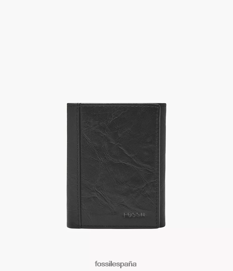 billetera 804XJ41757 negro hombres Fossil neel triple