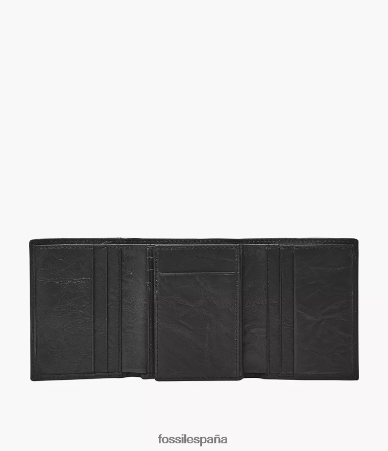 billetera 804XJ41757 negro hombres Fossil neel triple