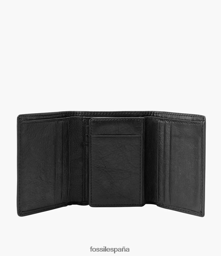 billetera 804XJ41758 negro hombres Fossil ingram triple