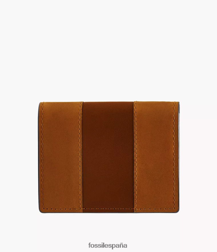 billetera 804XJ41696 marrón hombres Fossil tarjetero plegable everett