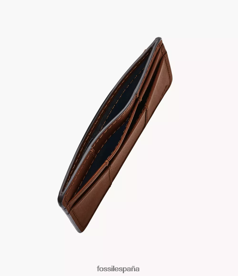 billetera 804XJ41721 marrón hombres Fossil tarjetero everett