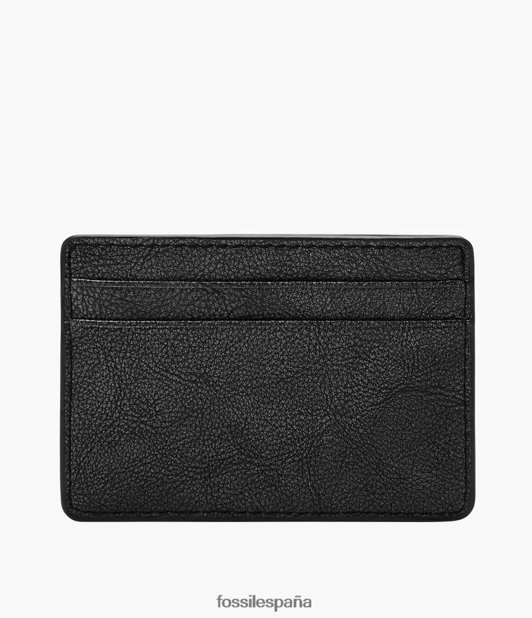 billetera 804XJ41722 negro hombres Fossil caja de tarjeta steven