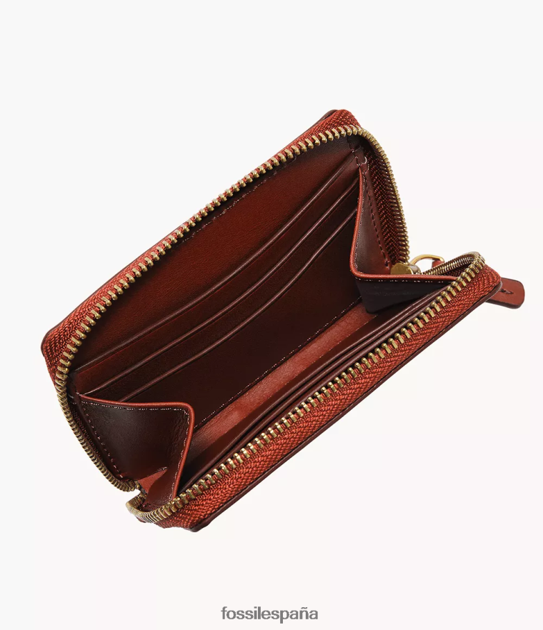 billetera 804XJ41726 naranja hombres Fossil tarjetero con cremallera westover