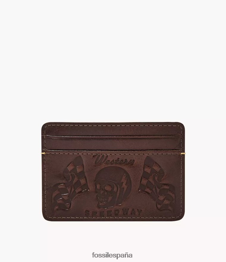 billetera 804XJ41735 marron oscuro hombres Fossil tarjetero bronson