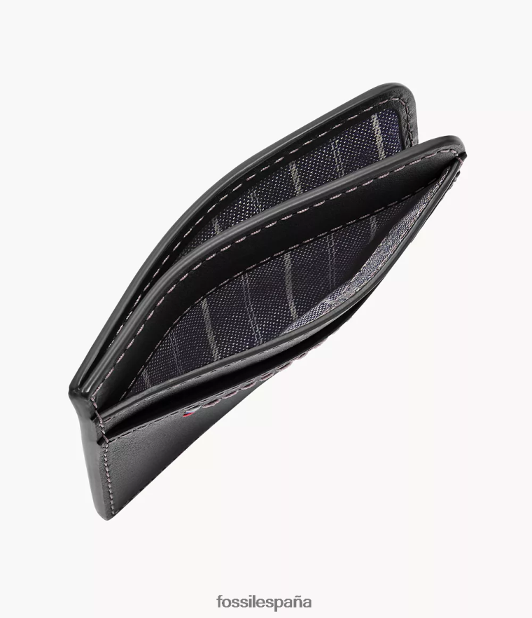 billetera 804XJ41743 negro hombres Fossil tarjetero tremont