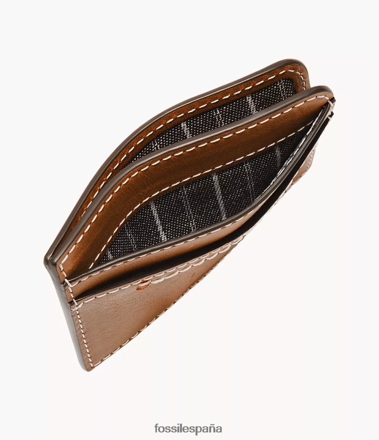 billetera 804XJ41744 marrón hombres Fossil tarjetero tremont