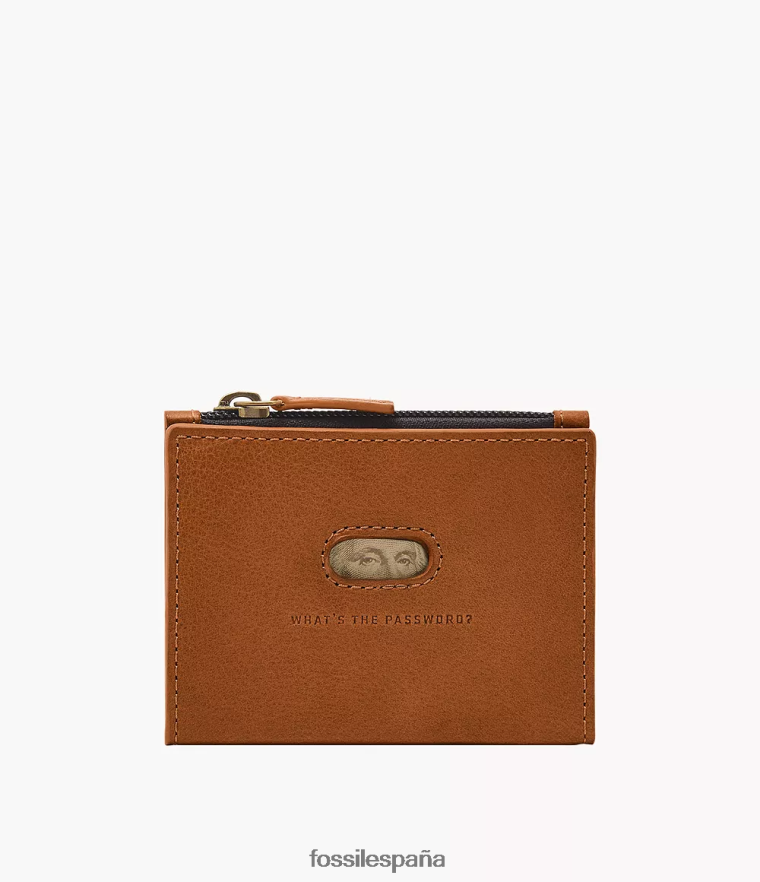 billetera 804XJ41748 sillín hombres Fossil tarjetero con cremallera andrew