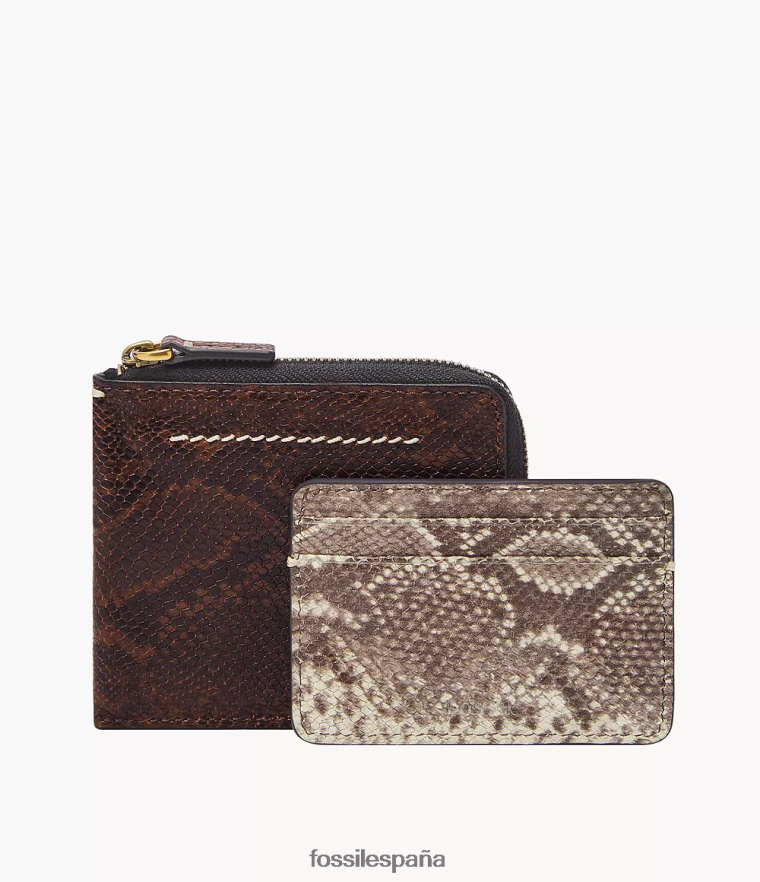 billetera 804XJ41751 moca hombres Fossil tarjetero westover l con cremallera