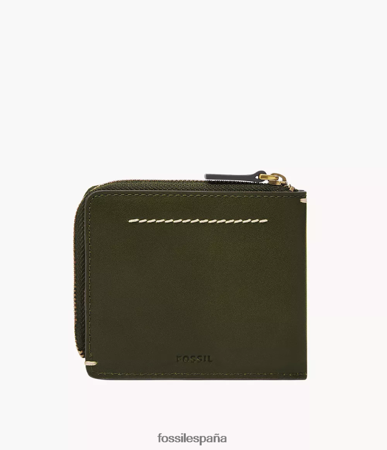 billetera 804XJ41754 oliva profundo hombres Fossil tarjetero westover l con cremallera