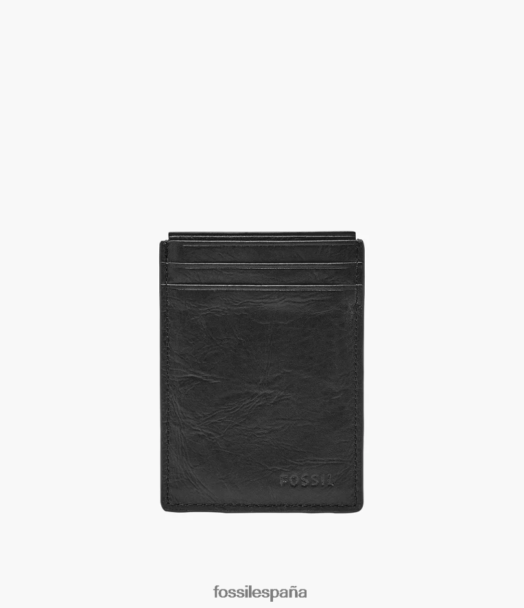 billetera 804XJ41780 negro hombres Fossil estuche magnético para tarjetas neel