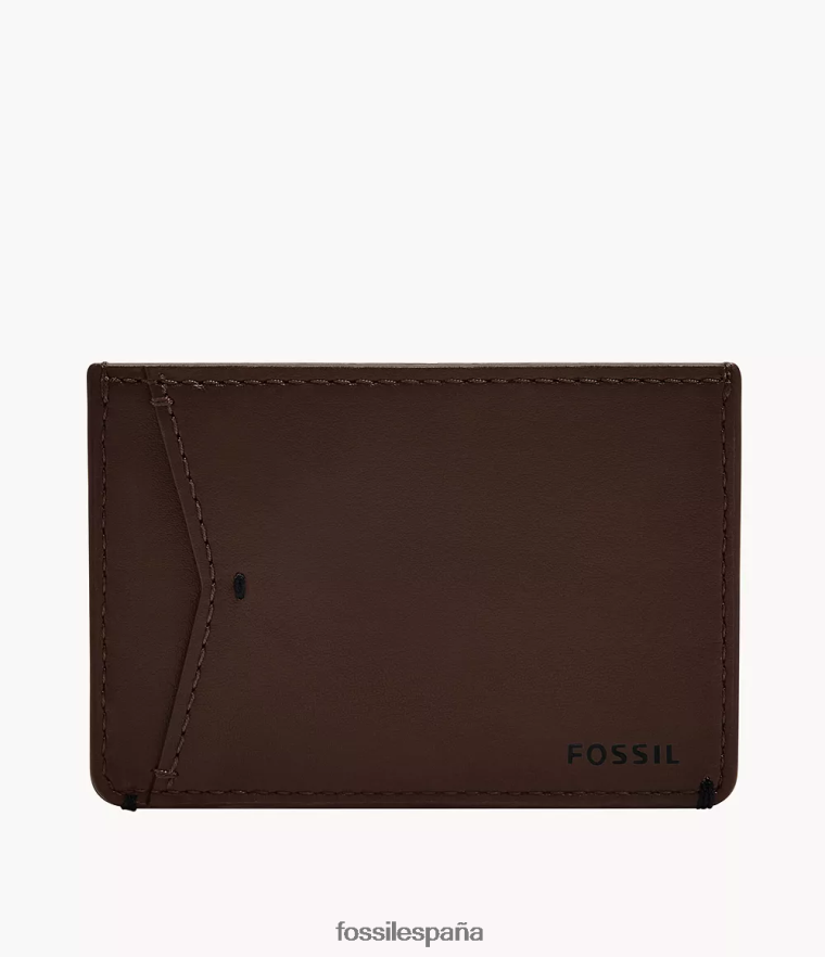 billetera 804XJ41831 marron oscuro hombres Fossil caso de tarjeta de josué
