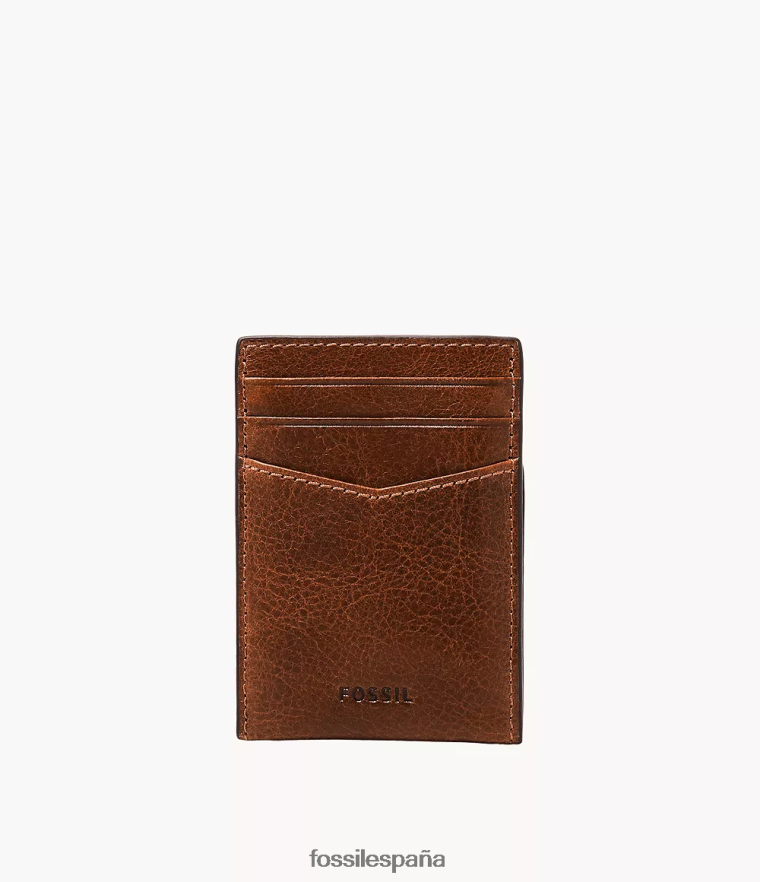 billetera 804XJ42049 coñac hombres Fossil caja de la tarjeta andrew