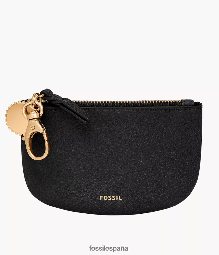 billetera 804XJ4757 negro mujer Fossil bolsa con cremallera polly