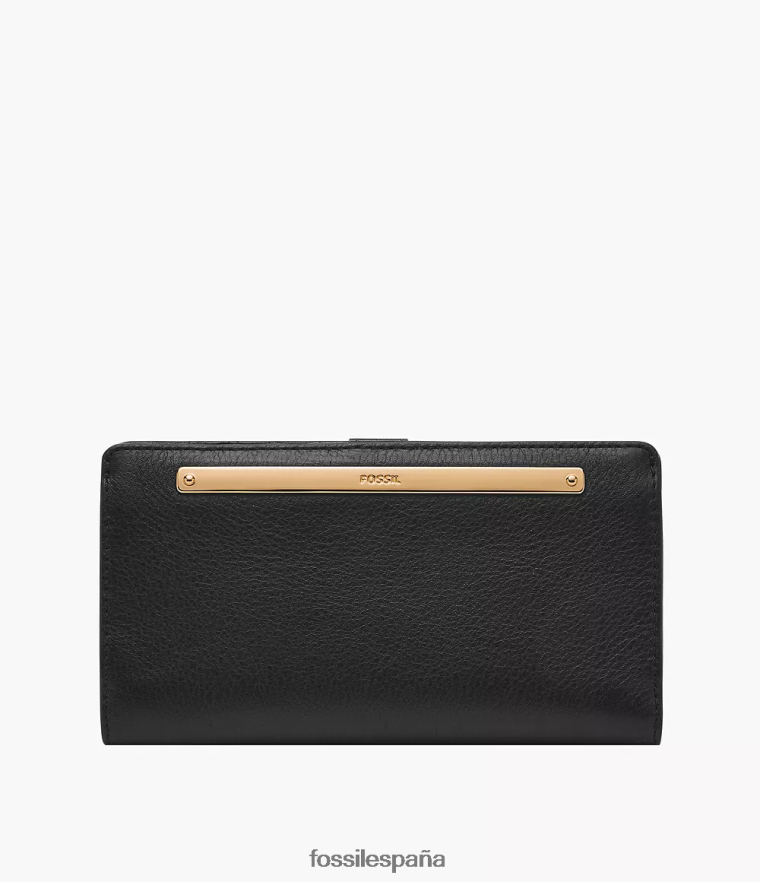 billetera 804XJ4808 negro mujer Fossil liza delgada plegable