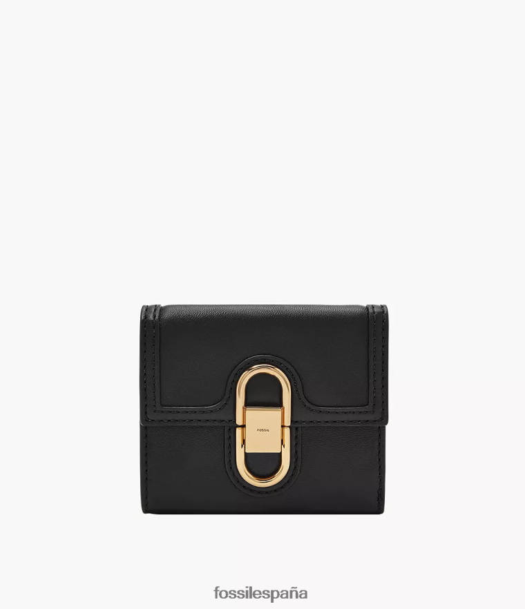 billetera 804XJ4759 negro mujer Fossil tríptico de avondale