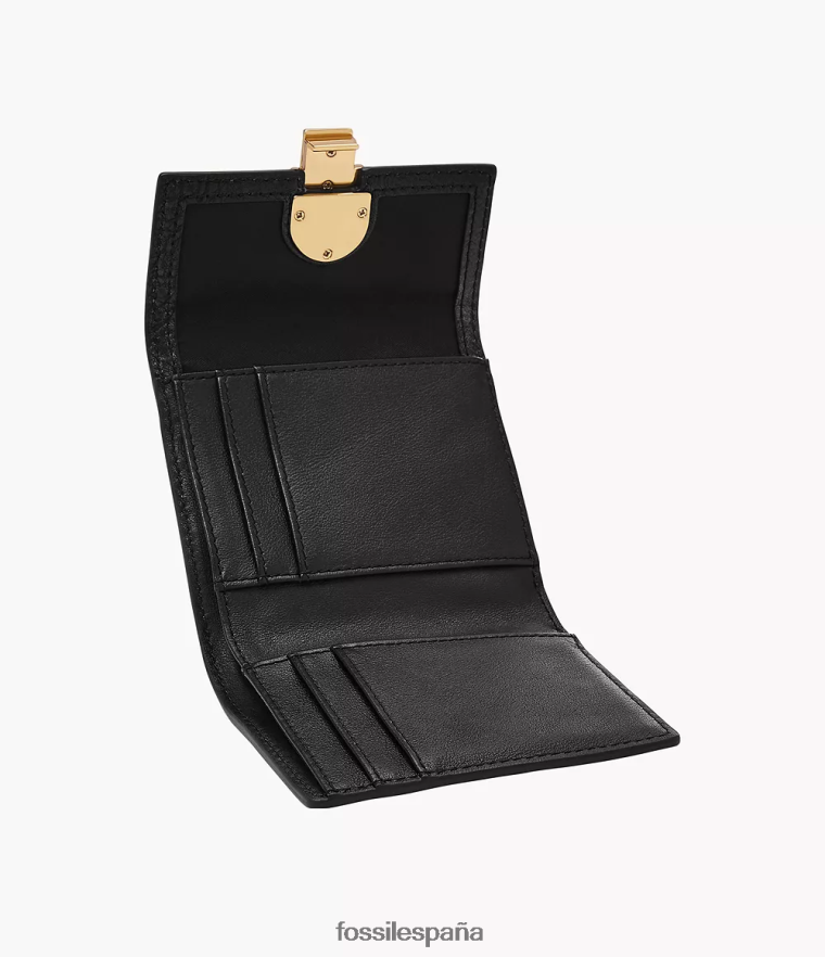 billetera 804XJ4759 negro mujer Fossil tríptico de avondale