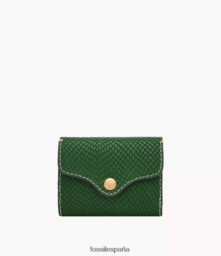 billetera 804XJ4773 verde mujer Fossil herencia triple