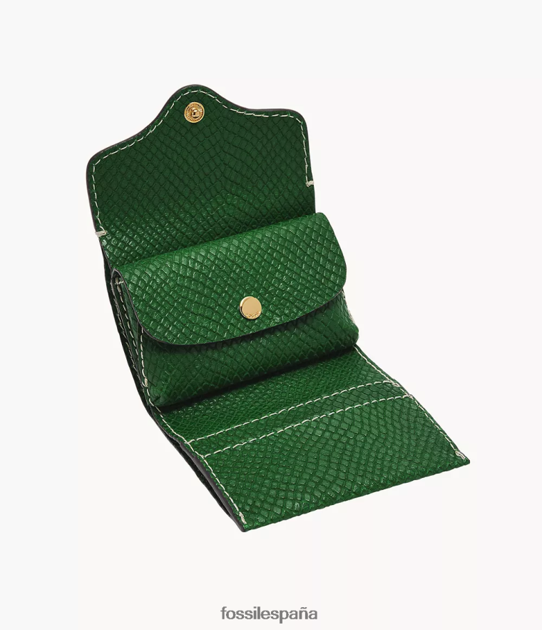billetera 804XJ4773 verde mujer Fossil herencia triple