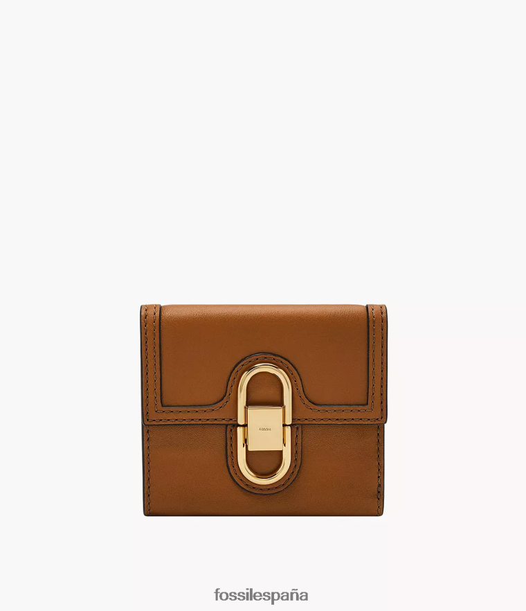 billetera 804XJ4776 marrón mujer Fossil tríptico de avondale