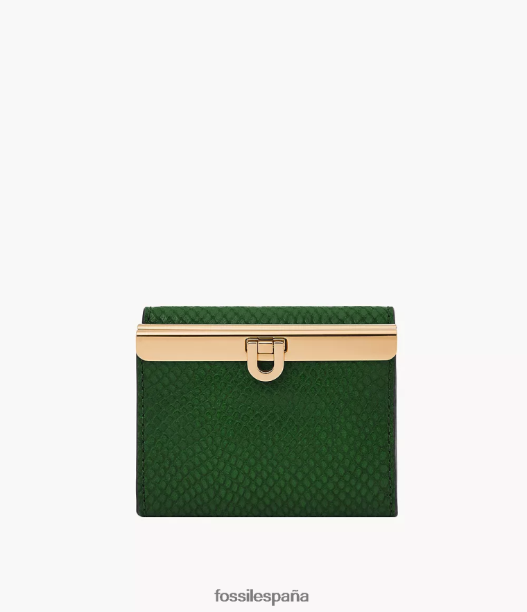 billetera 804XJ4782 verde mujer Fossil penrose tríptico