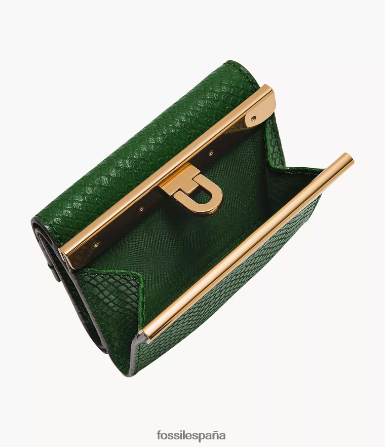 billetera 804XJ4782 verde mujer Fossil penrose tríptico