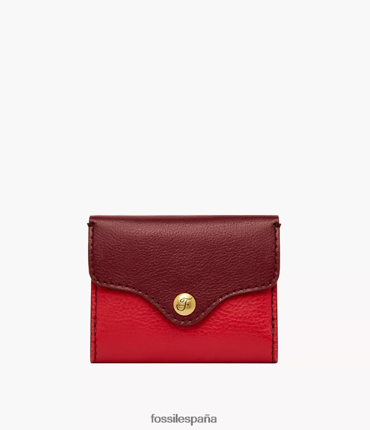 billetera 804XJ4873 rojo mujer Fossil herencia triple