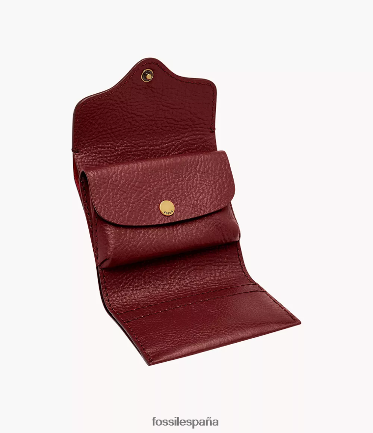 billetera 804XJ4873 rojo mujer Fossil herencia triple