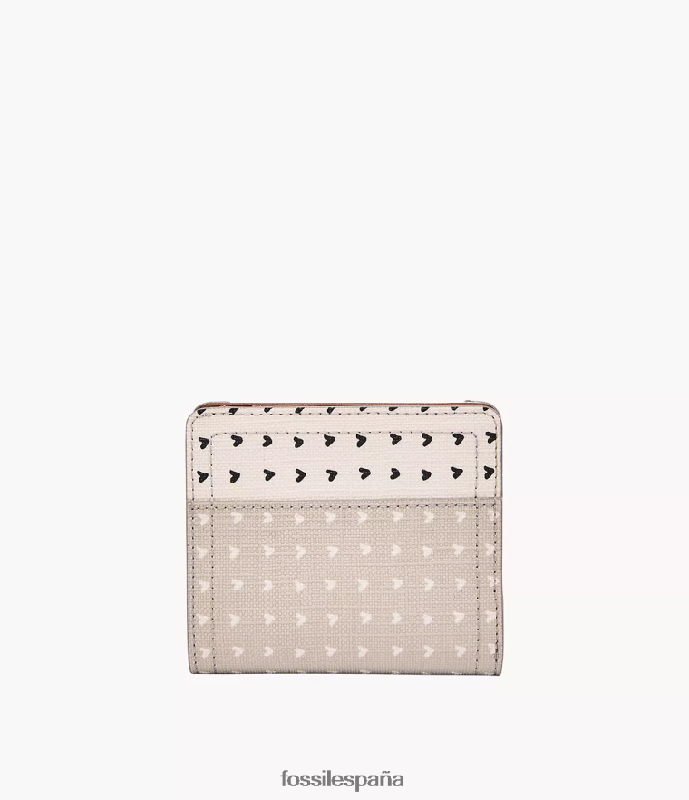 billetera 804XJ4889 beige/marrón/blanco mujer Fossil logan pequeño rfid plegable