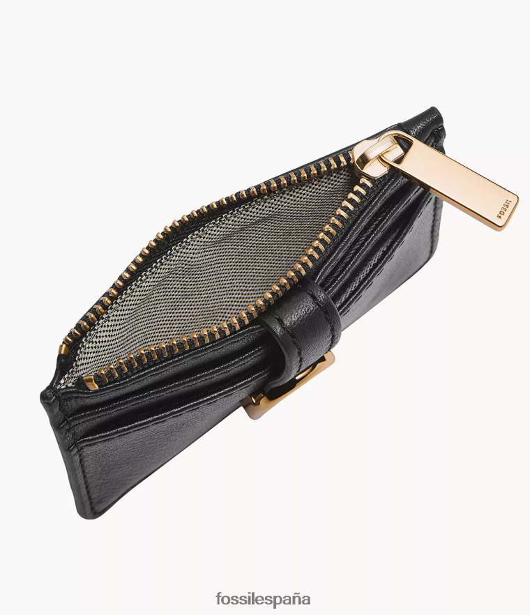 billetera 804XJ4761 negro mujer Fossil tarjetero vada con cremallera