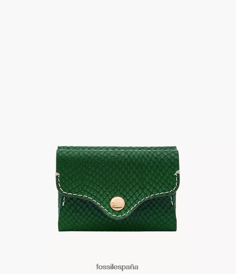 billetera 804XJ4772 verde mujer Fossil tarjetero patrimonial