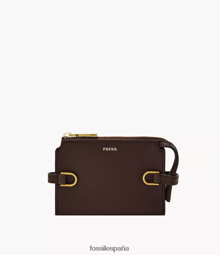 billetera 804XJ4876 marron oscuro mujer Fossil estuche para tarjetas kier