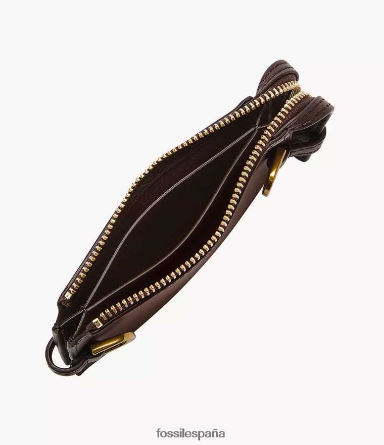 billetera 804XJ4876 marron oscuro mujer Fossil estuche para tarjetas kier