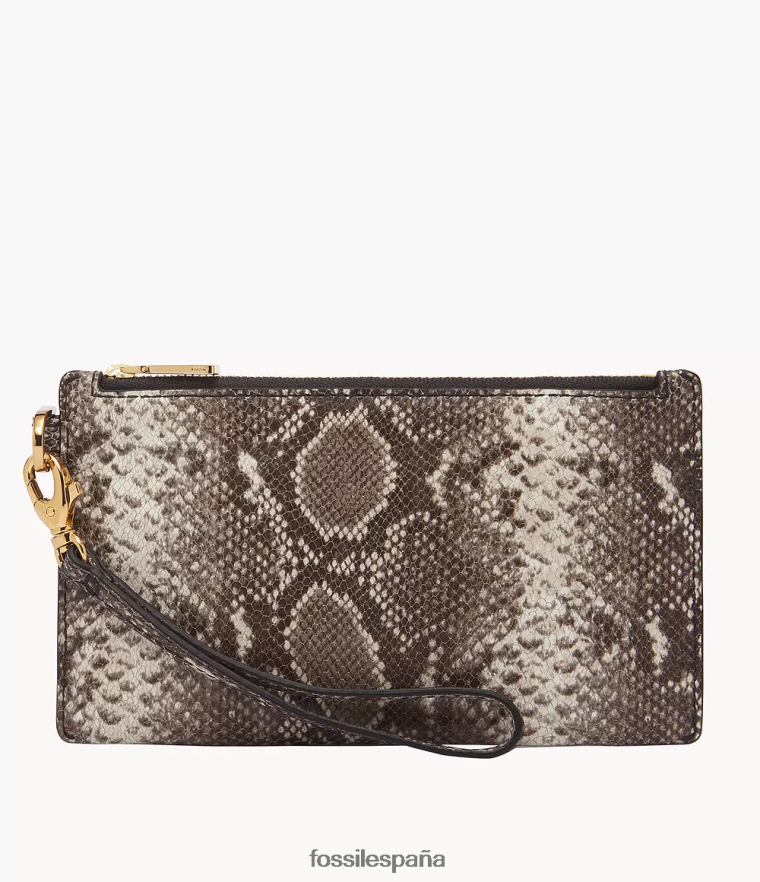 billetera 804XJ4752 estampado de serpiente mujer Fossil pulsera pequeña