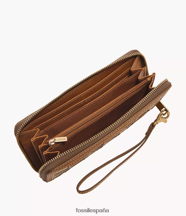 billetera 804XJ4788 sillín mujer Fossil bolso de mano Logan con cremallera alrededor