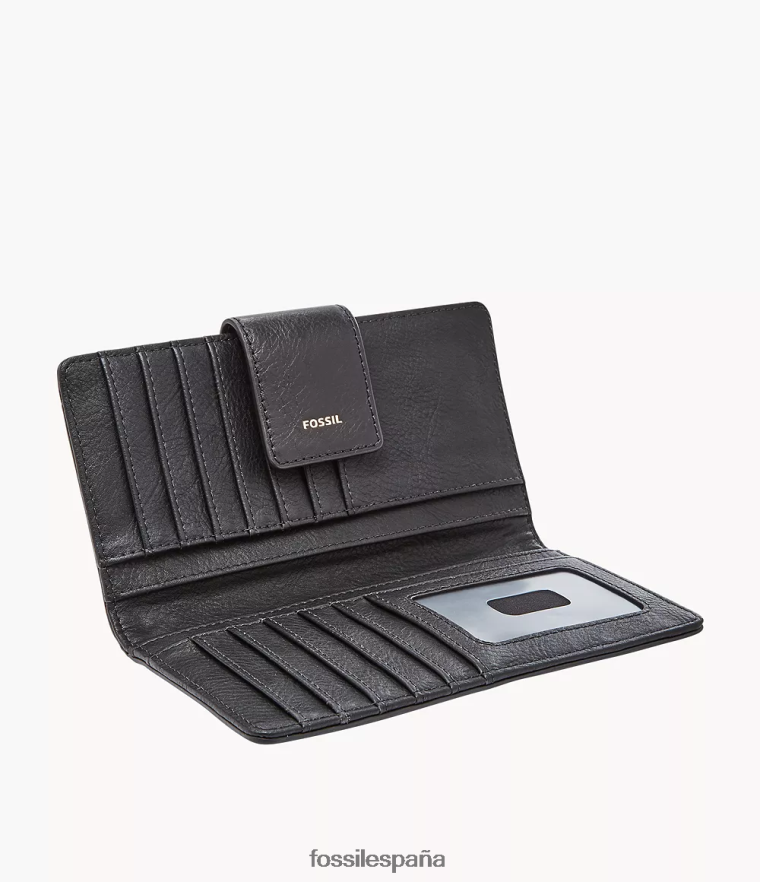billetera 804XJ4804 negro mujer Fossil bolso de mano logan con pestaña rfid