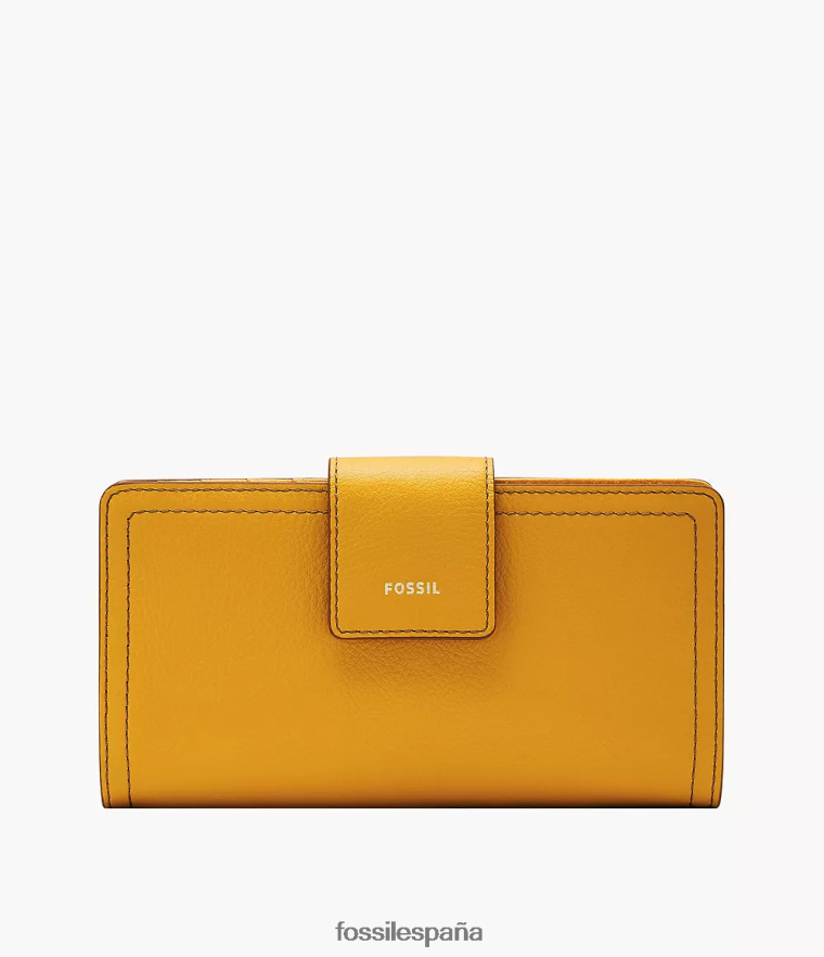 billetera 804XJ4805 amarillo mujer Fossil bolso de mano con lengüeta logan